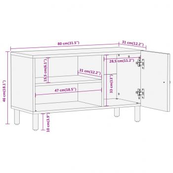 TV-Schrank 80x31x46 cm Massivholz Mango