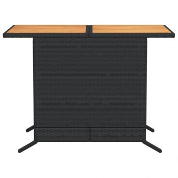 3-tlg. Bistro-Set mit Kissen Schwarz Poly Rattan