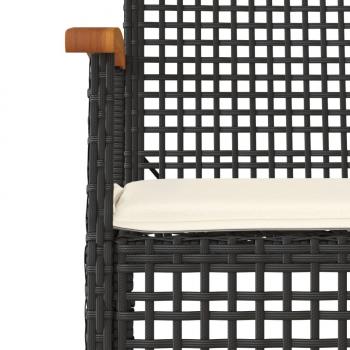 5-tlg. Garten-Essgruppe mit Kissen Schwarz Poly Rattan