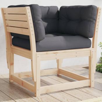 ARDEBO.de - Gartensofa mit Armlehnen und Kissen Massivholz Kiefer