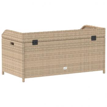 Bank mit Stauraum Beige 100x50x52 cm Poly Rattan Akazienholz