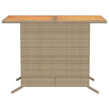 3-tlg. Bistro-Set mit Kissen Beige Poly Rattan