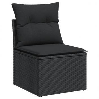 7-tlg. Garten-Sofagarnitur mit Kissen Grau Poly Rattan