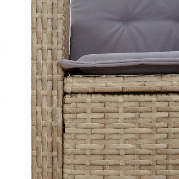 5-tlg. Garten-Essgruppe mit Kissen Beige Poly Rattan