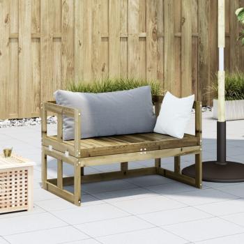 2-in-1 Gartensofa Verlängerbar Imprägniertes Kiefernholz