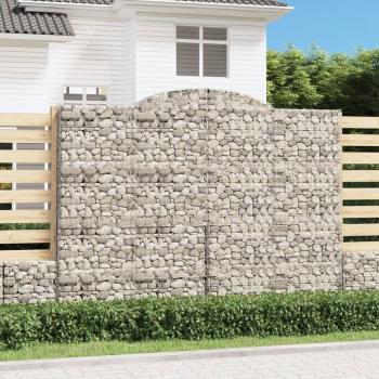 ARDEBO.de - Gabionen mit Hochbogen 3 Stk. 300x30x220/240cm Verzinktes Eisen