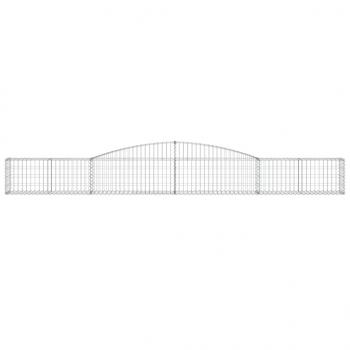 Gabionen mit Hochbogen 6 Stk. 400x30x40/60 cm Verzinktes Eisen