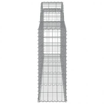 Gabionen mit Hochbogen 17 Stk. 300x30x80/100cm Verzinktes Eisen