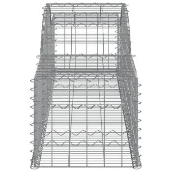 Gabionen mit Hochbogen 15 Stk. 300x50x40/60 cm Verzinktes Eisen