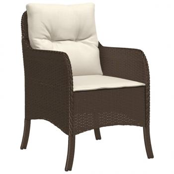 9-tlg. Garten-Essgruppe mit Kissen Braun Poly Rattan