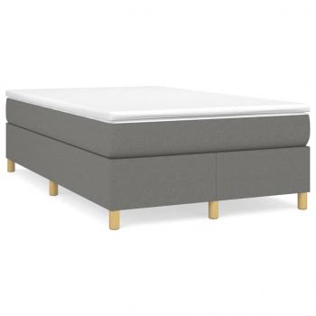 ARDEBO.de - Boxspringbett mit Matratze Dunkelgrau 120x190 cm Stoff