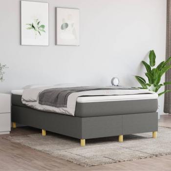 Boxspringbett mit Matratze Dunkelgrau 120x190 cm Stoff