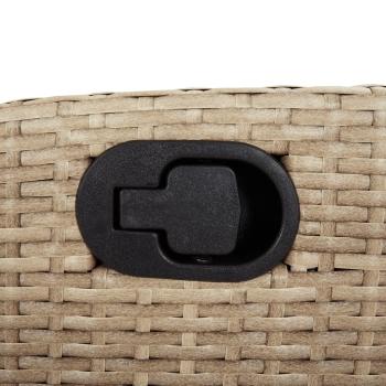 7-tlg. Garten-Essgruppe mit Kissen Beige Poly Rattan