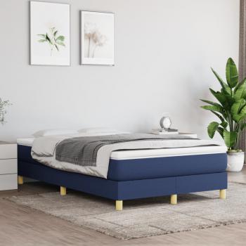 Boxspringbett mit Matratze Blau 120x190 cm Stoff