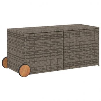 Gartentruhe mit Rollen Grau 283L Poly Rattan