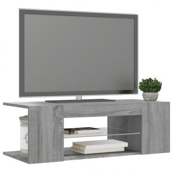 TV-Schrank mit LED-Leuchten Grau Sonoma 90x39x30 cm