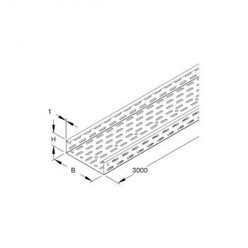 Niedax RL 60.500 Kabelrinne, 60x500x3000 mm, t=1,0 mm, gelocht, Stahl, bandverzinkt