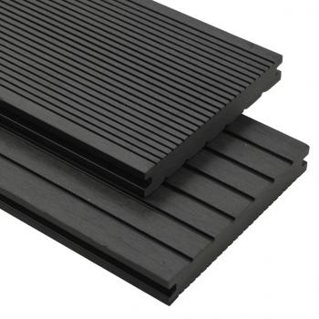 ARDEBO.de - WPC Massive Terrassendielen mit Zubehör 30 m² 4 m Schwarz