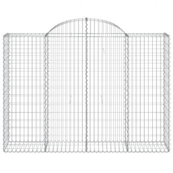 Gabionen mit Hochbogen 14Stk. 200x50x140/160cm Verzinktes Eisen