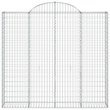 Gabionen mit Hochbogen 9 Stk. 200x50x180/200cm Verzinktes Eisen