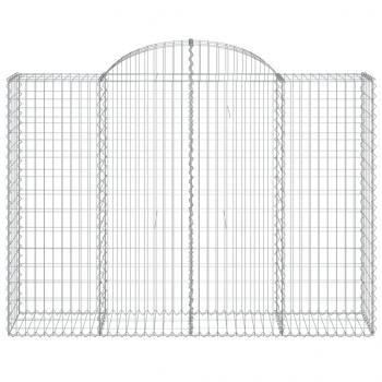 Gabionen mit Hochbogen 15Stk. 200x50x140/160cm Verzinktes Eisen