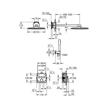 GROHE Precision Smartcontrol Duschsystem, Quickfix, Unterputz, mit Vitalio Smartactive 310, chrom (34874000)