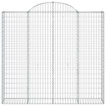 Gabionen mit Hochbogen 12Stk. 200x50x180/200cm Verzinktes Eisen