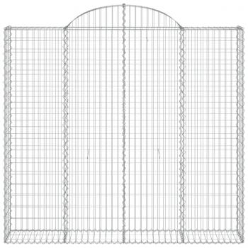 Gabionen mit Hochbogen 7 Stk. 200x50x180/200cm Verzinktes Eisen