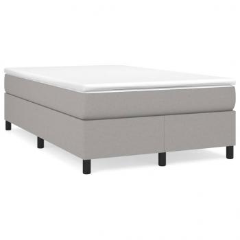 ARDEBO.de - Boxspringbett mit Matratze Hellgrau 120x190 cm Stoff