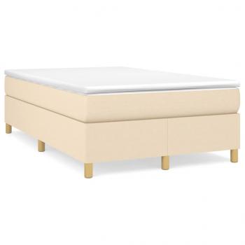 ARDEBO.de - Boxspringbett mit Matratze Creme 120x190 cm Stoff