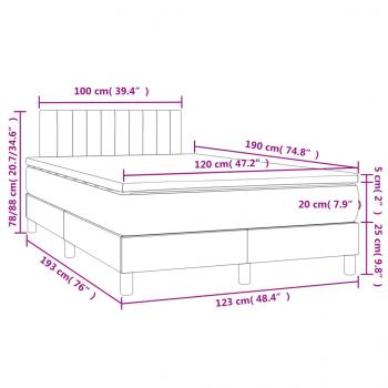 Boxspringbett mit Matratze & LED Schwarz 120x190 cm Stoff