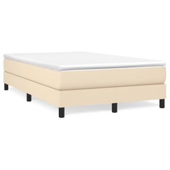 ARDEBO.de - Boxspringbett mit Matratze Creme 120x190 cm Stoff