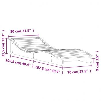 Sonnenliege Wachsbraun 205x80x31,5 cm Massivholz Kiefer