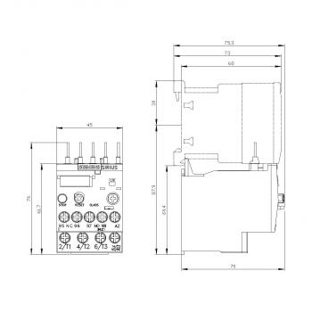 Siemens 3RU2116-1CB0 Überlastrelais 1,8...2,5 A thermisch für Motorschutz Baugröße S00, CLASS 10