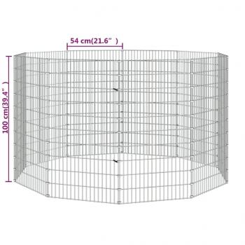 Freilaufgehege 10-teilig 54x100 cm Verzinktes Eisen