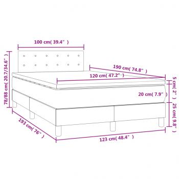 Boxspringbett mit Matratze & LED Schwarz 120x190 cm Stoff