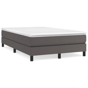 ARDEBO.de - Boxspringbett mit Matratze Grau 120x190 cm Kunstleder