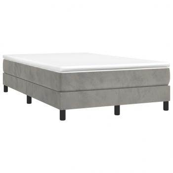 Boxspringbett mit Matratze Hellgrau 120x190 cm Samt