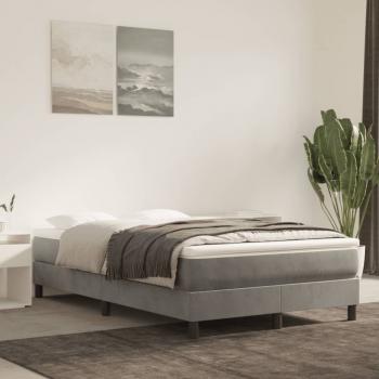 Boxspringbett mit Matratze Hellgrau 120x190 cm Samt