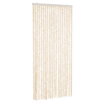 Fliegenvorhang Beige und Weiß 56x185 cm Chenille