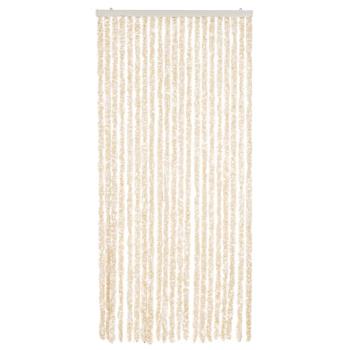 Fliegenvorhang Beige und Weiß 56x185 cm Chenille