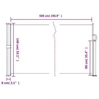 Seitenmarkise Ausziehbar Creme 140x500 cm