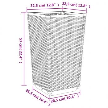 Pflanzkübel 2 Stk. Schwarz 32,5x32,5x57 cm PP