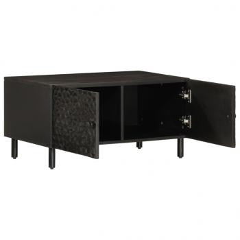 Couchtisch Schwarz 80x50x40 cm Massivholz Mango