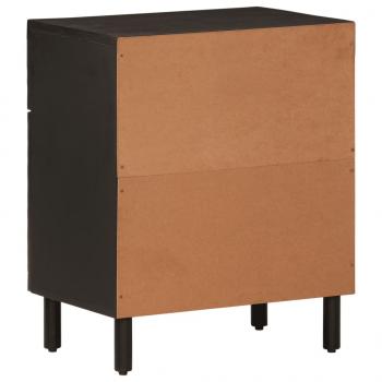 Nachttisch Schwarz 50x33x60 cm Massivholz Mango