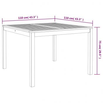 Garten-Esstisch 110x110x75 cm Massivholz Akazie