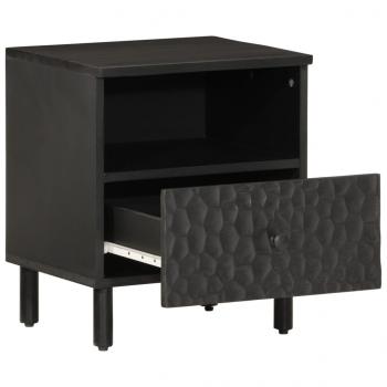 Nachttische 2 Stk. Schwarz 40x33x46 cm Massivholz Mango