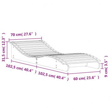 Sonnenliege Wachsbraun 205x70x31,5 cm Massivholz Kiefer