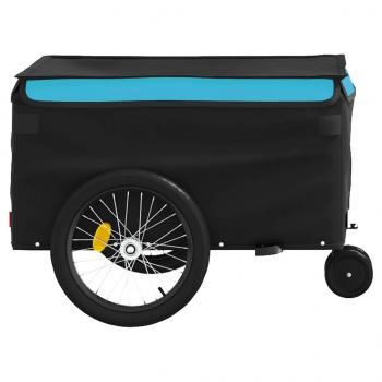 Fahrradanhänger Schwarz und Blau 30 kg Eisen