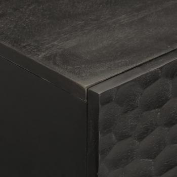 Couchtisch Schwarz 80x50x40 cm Massivholz Mango